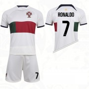 Portugal Landslagsdrakt Barn VM 2022 Cristiano Ronaldo 7 Borte Draktsett Kortermet